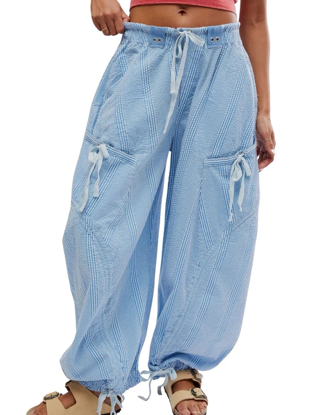 Free people - outta sight parachute pants in Blue - Picture 2 of 12